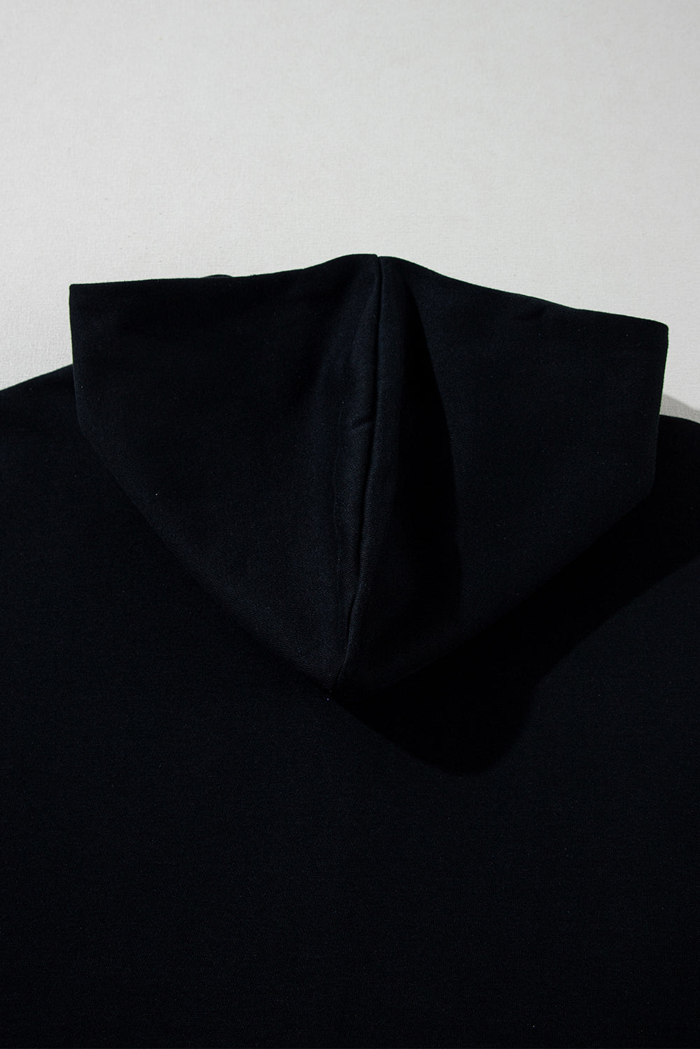 Black Half Zipper Kangaroo Pocket Short Sleeve Hoodie