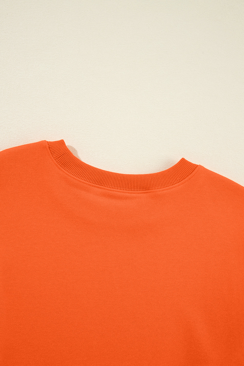 Orange Solid Classic Crewneck Pullover Sweatshirt